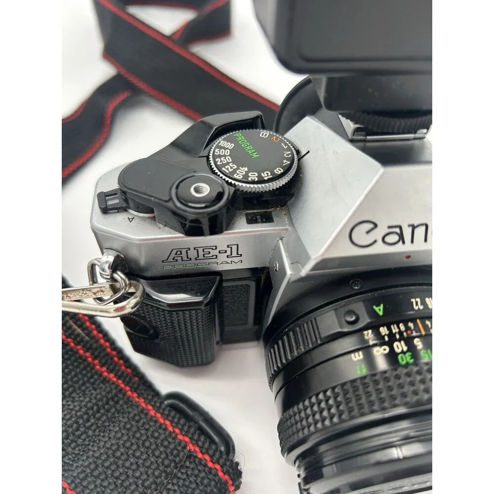Canon AE-1 Program 35mm SLR Film Camera w/ Canon FD 50mm f/1.8 Lens